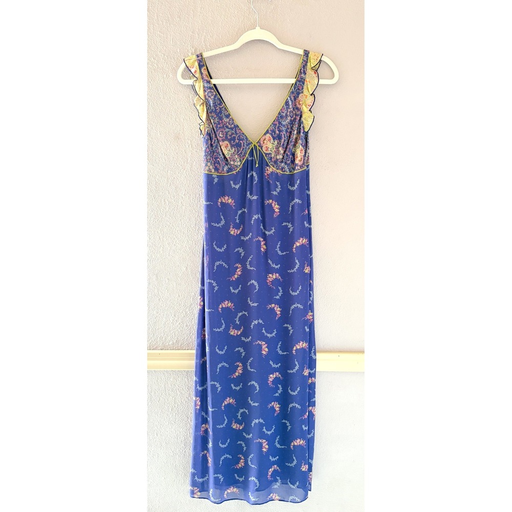 Laundry by Shelli Segal Y2K Purple Floral Dress Fairycore Boho Vintage Style 4